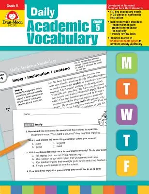 Denná akademická slovná zásoba Grade 5 [s priesvitkami] - Daily Academic Vocabulary Grade 5 [With Transparencies]