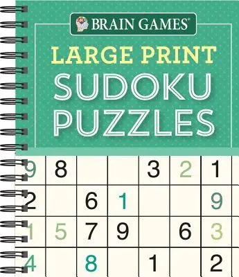 Hry na mozog - Sudoku hádanky vo veľkom formáte (zelená) - Brain Games - Large Print Sudoku Puzzles (Green)