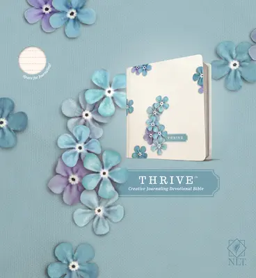 NLT Thrive Creative Journaling Devotional Bible (tvrdá väzba, modré kvety) - NLT Thrive Creative Journaling Devotional Bible (Hardcover, Blue Flowers)