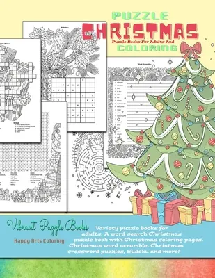 Vianočné puzzle a omaľovánky pre dospelých. Pestré puzzle knihy pre dospelých. Kniha vianočných puzzle s hľadaním slov a vianočnými omaľovánkami, Ch - CHRISTMAS puzzle books for adults and coloring. Variety puzzle books for adults. A word search Christmas puzzle book with Christmas coloring pages, Ch