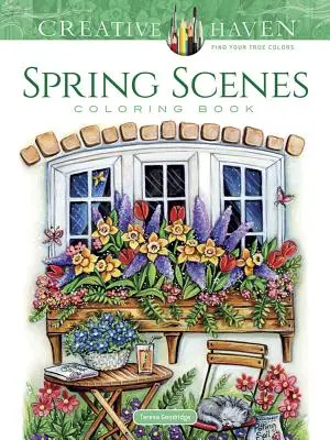 Creative Haven Jarné scenérie Kniha na vyfarbovanie - Creative Haven Spring Scenes Coloring Book