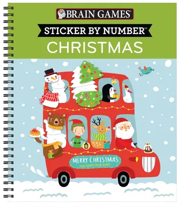 Mozgové hry - Nálepka podľa čísla: [S nálepkou(-ami)] - hry s číslami: Vianoce (pre deti) [S nálepkou(-ami)] - Brain Games - Sticker by Number: Christmas (Kids) [With Sticker(s)]