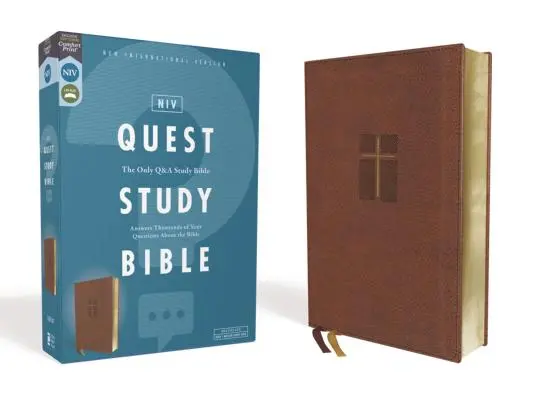 Niv, Quest Study Bible, Leathersoft, Brown, Comfort Print: Niv, Quest Study Bible, Leathersoft, Brown, Comfort Print: Jediná študijná Biblia Q and A - Niv, Quest Study Bible, Leathersoft, Brown, Comfort Print: The Only Q and A Study Bible