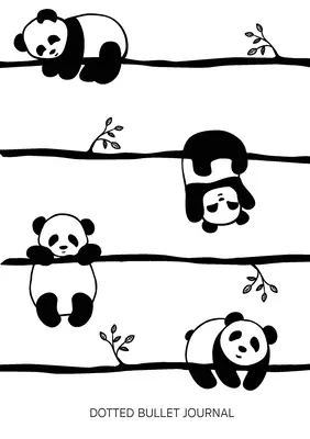 Roztomilé pandy - bodkovaný Bullet Journal: Stredný formát A5 - 5,83X8,27 - Cute Pandas - Dotted Bullet Journal: Medium A5 - 5.83X8.27