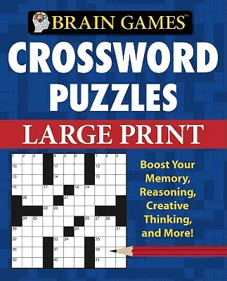 Hry na mozog - krížovky - veľká tlač (modrá) - Brain Games - Crossword Puzzles - Large Print (Blue)