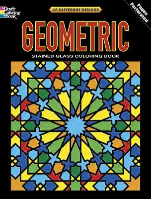 Geometrická vitrážová maľovanka - Geometric Stained Glass Coloring Book