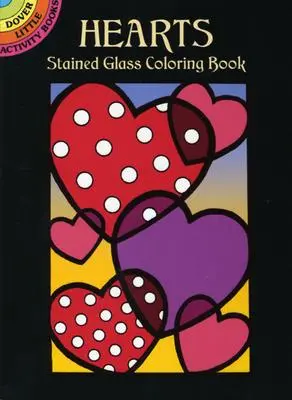 Srdcové vitráže Omaľovánky - Hearts Stained Glass Coloring Book