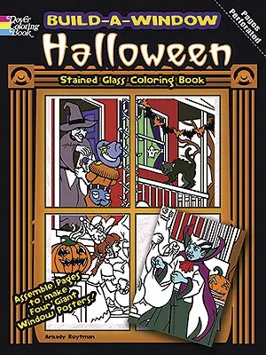 Omaľovánky na stavanie vitráží Halloween - Build-A-Window Stained Glass Coloring Book Halloween