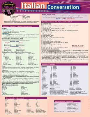 Talianska konverzácia: Rýchloštudovaná laminovaná jazyková príručka - Italian Conversation: A Quickstudy Laminated Language Reference Guide