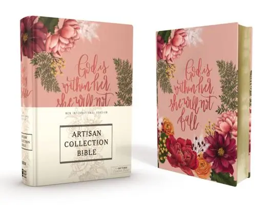 Niv, Biblia z kolekcie Artisan, plátno na doske, ružový kvet, dizajnované okraje pod pozlátením, edícia s červeným písmom, pohodlná tlač - Niv, Artisan Collection Bible, Cloth Over Board, Pink Floral, Designed Edges Under Gilding, Red Letter Edition, Comfort Print