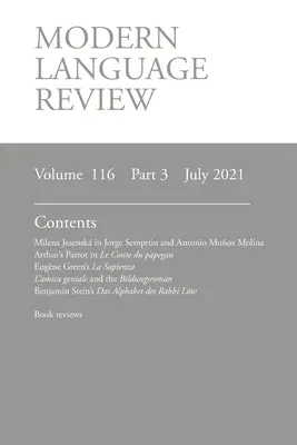 Modern Language Review (116: 3) júl 2021 - Modern Language Review (116: 3) July 2021