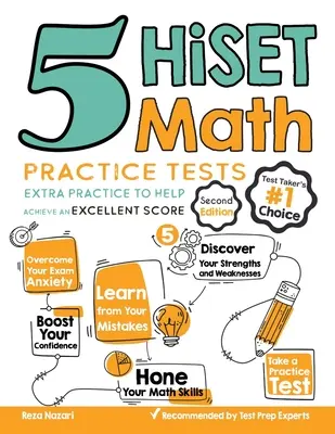 5 cvičných testov z matematiky HiSET: Dodatočné cvičenia, ktoré pomôžu dosiahnuť vynikajúce skóre - 5 HiSET Math Practice Tests: Extra Practice to Help Achieve an Excellent Score