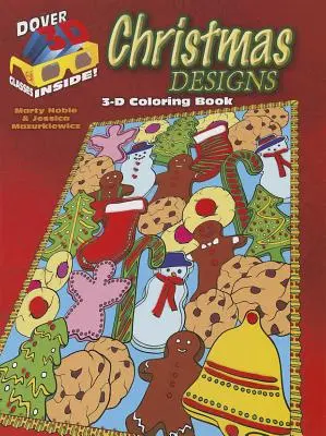 Trojrozmerné maľovanky - vianočné vzory - 3-D Coloring Book - Christmas Designs