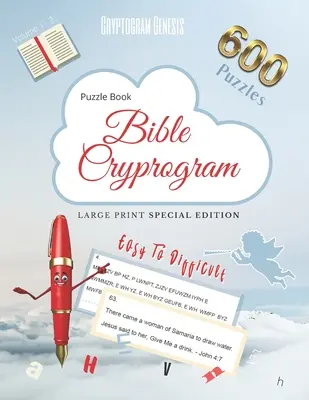 Puzzle Book Bible Cryptogram Špeciálne vydanie s veľkou tlačou: Biblické kryptogramy, Knihy s kryptogramovými hádankami, Kryptogramy Biblické citáty - Kompletná se - Puzzle Book Bible Cryptogram Large Print Special Edition: Bible Cryptograms, Cryptogram Bible Puzzle Books, Cryptograms Bible Quotes - The Complete Se
