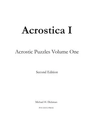 Acrostica I: Akrostichové hádanky, prvý diel - Acrostica I: Acrostic Puzzles Volume One