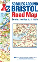50 míľ okolo Bristolu - 50 Miles Around Bristol Road Map