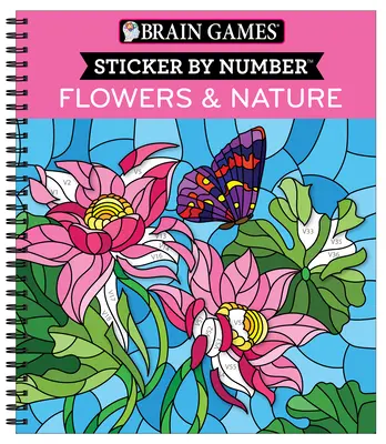 Hry na mozog - Nálepka podľa čísla: (28 obrázkov na nalepenie) - Brain Games - Sticker by Number: Flowers & Nature (28 Images to Sticker)