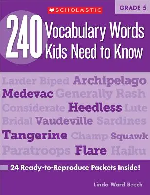 240 slovíčok, ktoré deti potrebujú poznať: Grade 5: 24 Ready-To-Reproduce Packets Inside! - 240 Vocabulary Words Kids Need to Know: Grade 5: 24 Ready-To-Reproduce Packets Inside!