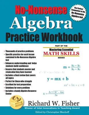 Cvičný zošit na precvičovanie algebry bez zbytočností - No-Nonsense Algebra Practice Workbook