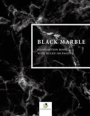 Čierny mramorový kompozičný zošit so širokými riadkami 100 strán - Black Marble Composition Book Wide Ruled 100 Pages