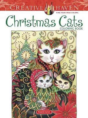 Creative Haven Vianočné mačky Omaľovánky - Creative Haven Christmas Cats Coloring Book
