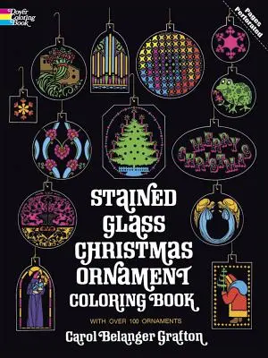 Vitrážové vianočné ozdoby Omaľovánky - Stained Glass Christmas Ornament Coloring Book