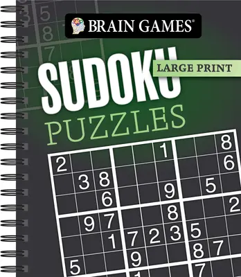 Hry na mozog - veľká tlač: Hádanky sudoku (tmavošedá) - Brain Games - Large Print: Sudoku Puzzles (Dark Gray)