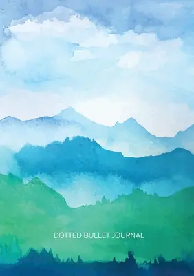 Akvarelové modré a zelené kopce - Bodkovaný bullet journal: Stredná A5 - 5,83X8,27 - Watercolor Blue & Green Hills - Dotted Bullet Journal: Medium A5 - 5.83X8.27