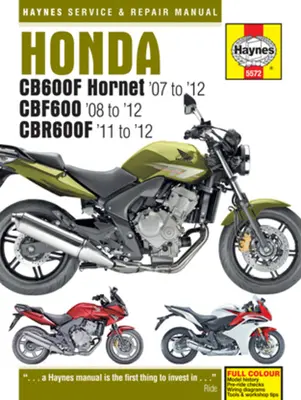 Honda Cb600f Hornet ('07 až '12), Cbf600 ('08 až '12) & Cbr600f ('11 až '12) - Honda Cb600f Hornet ('07 to '12), Cbf600 ('08 to '12) & Cbr600f ('11 to '12)