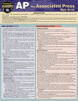 AP - Associated Press Style Guide (Sprievodca štýlom tlače): Laminovaná príručka pre rýchle štúdium - AP - Associated Press Style Guide: A Quickstudy Laminated Reference