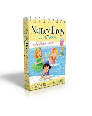 Nancy Drew Clue Book Mystery Mayhem Collection Knihy 1-4: Hádanka pri bazéne; Posledná stojaca limonáda; Hviezdny svedok; Veľký prepadák - Nancy Drew Clue Book Mystery Mayhem Collection Books 1-4: Pool Party Puzzler; Last Lemonade Standing; A Star Witness; Big Top Flop