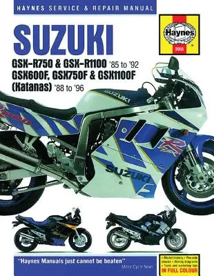 Suzuki Gsx-R750 & Gsx-Rr1100 85 až 92: Gsx600f, Gsx750f & Gsx1100f (Katanas) 8 až 96 - Suzuki Gsx-R750 & Gsx-Rr1100 85 to 92: Gsx600f, Gsx750f & Gsx1100f (Katanas) 8 to 96