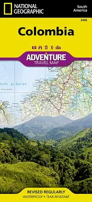 Dobrodružná cestovná mapa Kolumbie - Colombia Adventure Travel Map