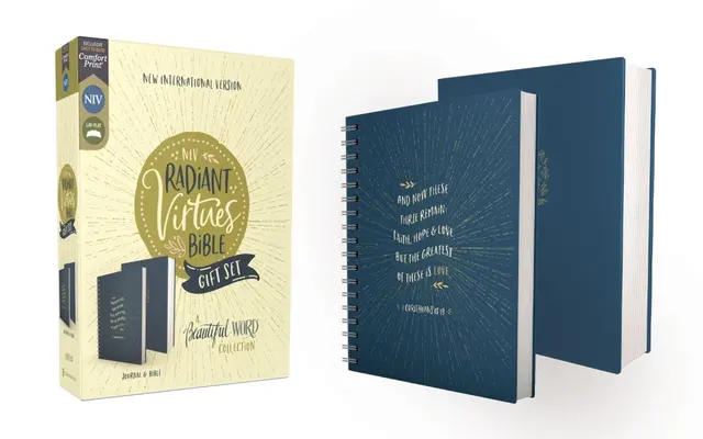 Niv, Radiant Virtues Bible: Sada Biblie a denníka v tvrdej väzbe, červené písmená, pohodlná tlač - Niv, Radiant Virtues Bible: A Beautiful Word Collection, Hardcover Bible and Journal Gift Set, Red Letter, Comfort Print