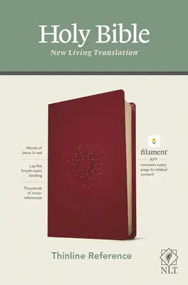Tenká referenčná Biblia NLT, vydanie s vláknami (červené písmo, kožená farba, bobuľovina) - NLT Thinline Reference Bible, Filament Enabled Edition (Red Letter, Leatherlike, Berry)