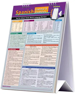 Španielska gramatika a slovná zásoba Easel Book: Rýchla pomôcka na štúdium v škole, v práci a pri jazykových bariérach - Spanish Grammar & Vocabulary Easel Book: A Quickstudy Reference Tool for School, Work & Language Barriers