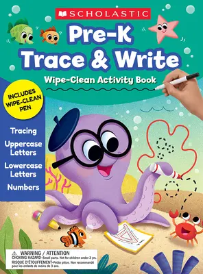 Kniha aktivít pre predškolákov (predškolská veková kategória) Trace & Write Wipe-Clean - Pre-K Trace & Write Wipe-Clean Activity Book