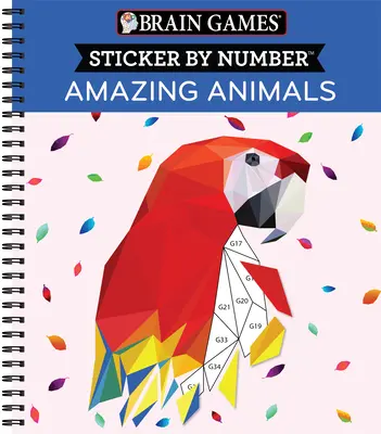 Hry na mozog - Nálepka podľa čísla: Úžasné zvieratá - hry s nálepkami - hry s nálepkami - Brain Games - Sticker by Number: Amazing Animals
