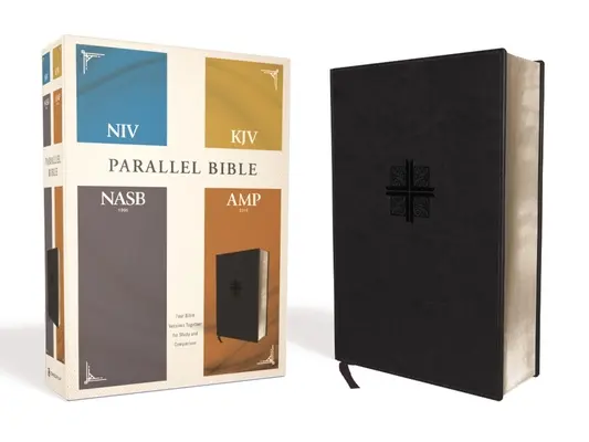 Niv, Kjv, Nasb, Amplified, Parallel Bible, Leathersoft, Black: Štyri verzie Biblie spolu na štúdium a porovnanie - Niv, Kjv, Nasb, Amplified, Parallel Bible, Leathersoft, Black: Four Bible Versions Together for Study and Comparison
