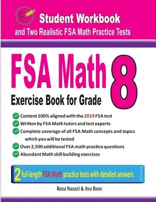 Cvičebnica FSA z matematiky pre 8. ročník: Pracovný zošit pre žiakov a dva realistické testy FSA z matematiky - FSA Math Exercise Book for Grade 8: Student Workbook and Two Realistic FSA Math Tests