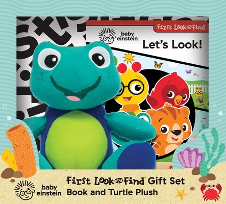 Baby Einstein: Prvá darčeková súprava Pozri a nájdi: Kniha a plyšová korytnačka - Baby Einstein: First Look and Find Gift Set: Book and Turtle Plush