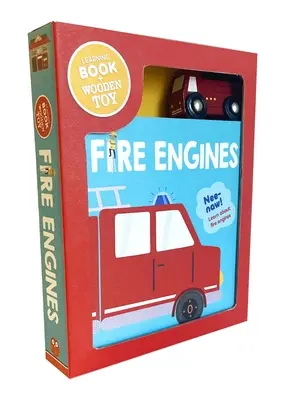 Hasičské autá: Kniha a sada drevených hračiek [s drevenou hračkou] - Fire Engines: Book & Wooden Toy Set [With Wooden Toy]