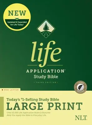 NLT Life Application Study Bible, tretie vydanie, veľká tlač (červené písmo, tvrdá väzba, indexovaná) - NLT Life Application Study Bible, Third Edition, Large Print (Red Letter, Hardcover, Indexed)