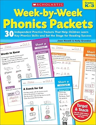 Fonematické balíčky na každý týždeň: Triedy K-3 - Week-By-Week Phonics Packets: Grades K-3