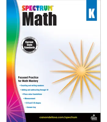 Pracovný zošit matematiky Spektrum, trieda K - Spectrum Math Workbook, Grade K