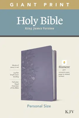 Biblia KJV v osobnej veľkosti s obrími písmenami, vydanie s vláknami (Leatherlike, Peony Lavender) - KJV Personal Size Giant Print Bible, Filament Enabled Edition (Leatherlike, Peony Lavender)