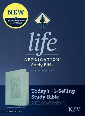 KJV Life Application Study Bible, tretie vydanie (červené písmená, Leatherlike, Floral Frame Teal) - KJV Life Application Study Bible, Third Edition (Red Letter, Leatherlike, Floral Frame Teal)
