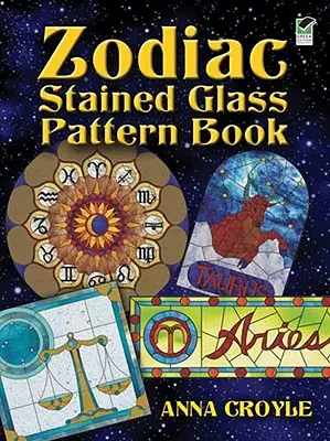 Zodiak Vitráže Vzory Kniha - Zodiac Stained Glass Pattern Book