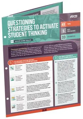 Stratégie kladenia otázok na aktivizáciu myslenia študentov: Rýchla referenčná príručka - Questioning Strategies to Activate Student Thinking: Quick Reference Guide