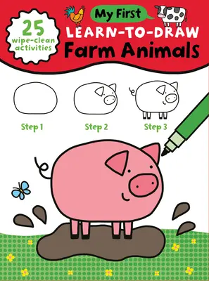 Moje prvé učenie sa kresliť: (25 aktivít na zotretie + suchý stierateľný fix) - My First Learn-To-Draw: Farm Animals: (25 Wipe Clean Activities + Dry Erase Marker)